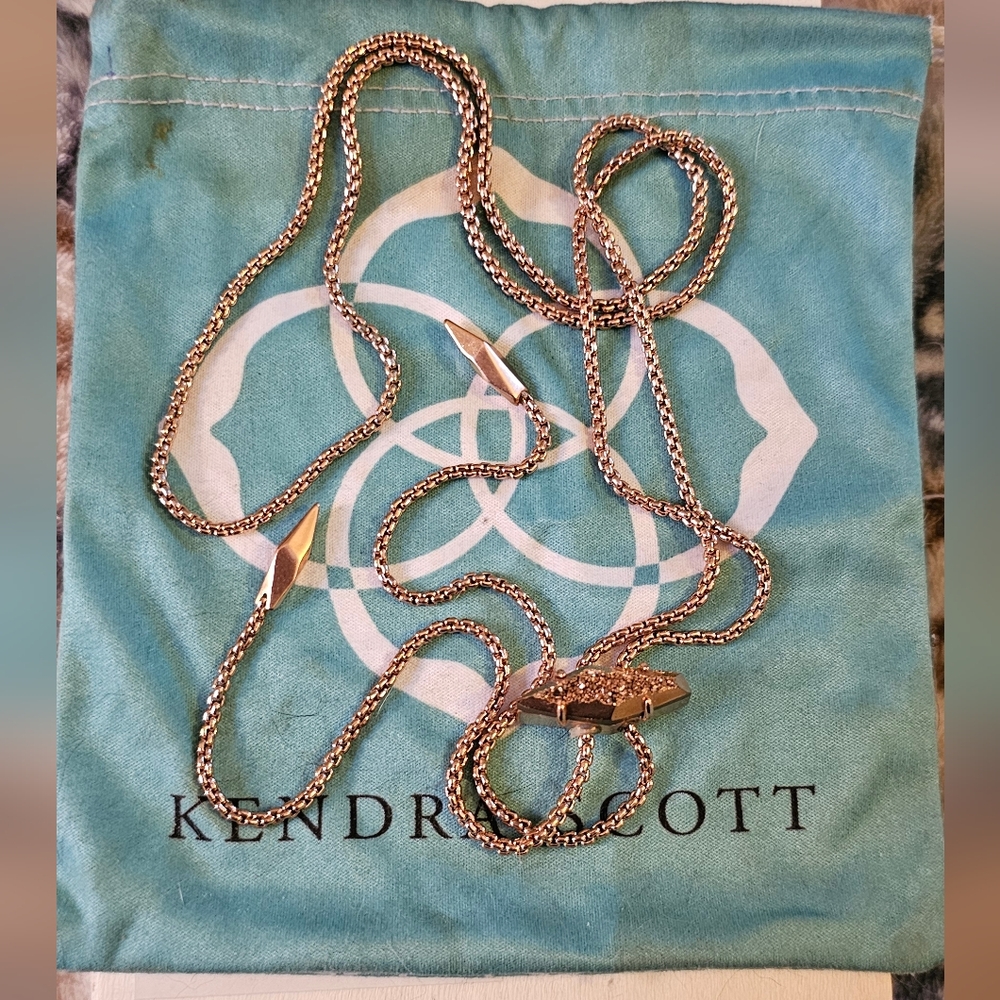 Kendra Scott Rose Gold Cheska Druzy Necklace